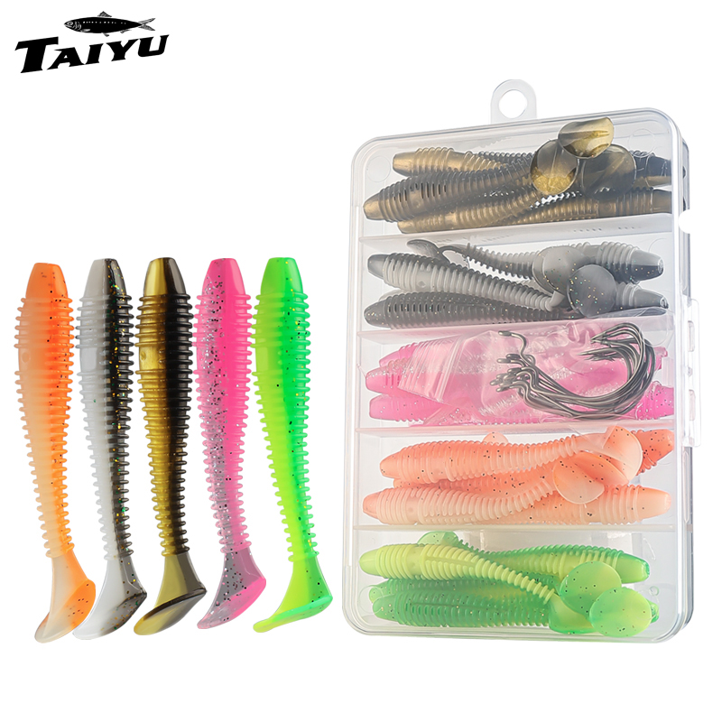 Fishing Lure Soft Plastic - TAIYU Conjunto de 25/35 Iscas de