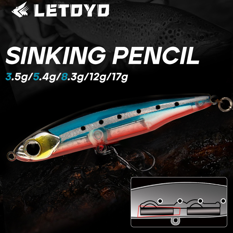 Letoyo afundando lápis 17g 12g - Fishing Lure Topwater avaliação e preço
