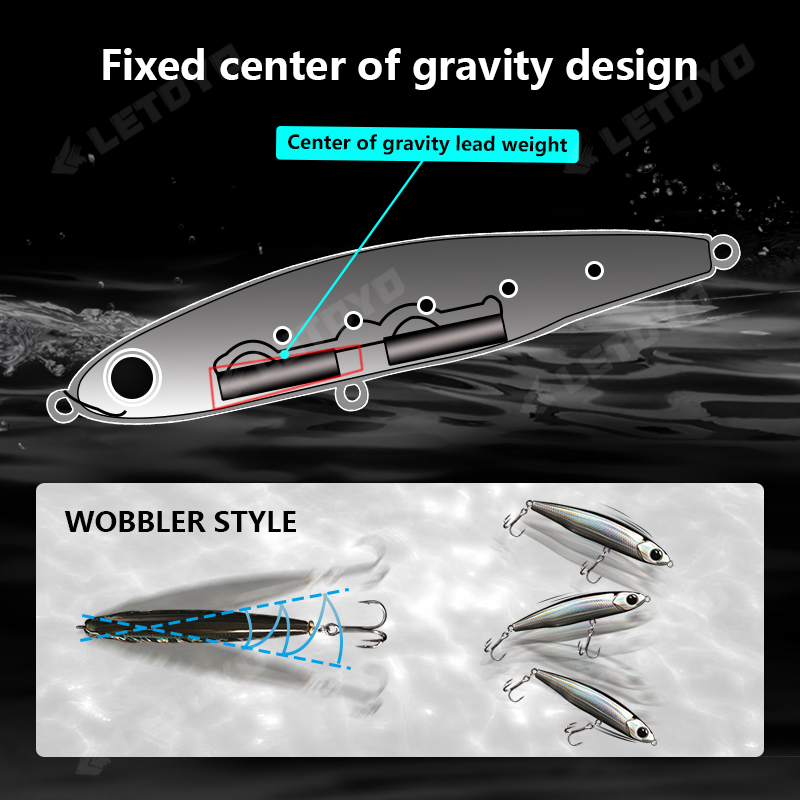 Letoyo afundando lápis 17g 12g - Fishing Lure Topwater avaliação e preço